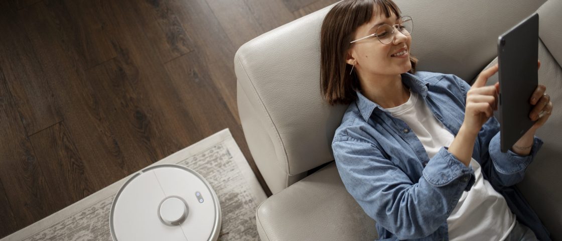 young-woman-using-home-technology